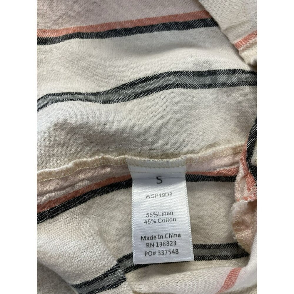 Shyanne Womens Sm Western Sundress Mini Linen Adjustable Straps Button Down - Picture 10 of 16